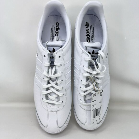 Adidas Originals Samoa Shoes Triple White Men's Size 11.5 - Picture 5 of 8